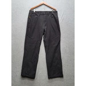 CAT Men Pants 36X30 Black Twill Workwear Fleece Lined  29" Inseam